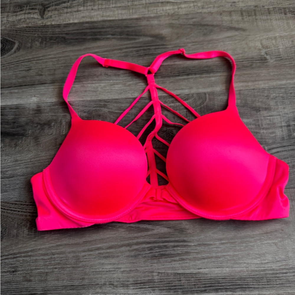 Victoria's Secret Neon Pink Strappy Push up Bra